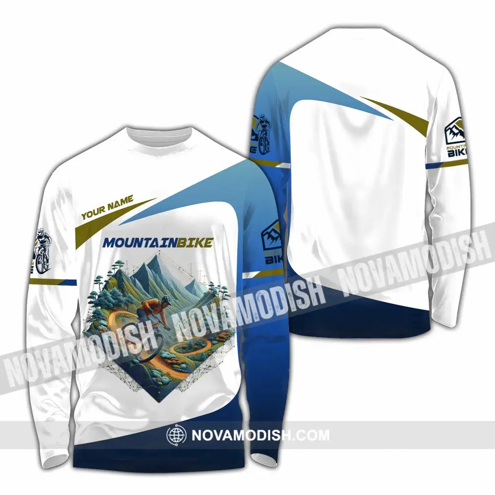 Unisex Shirt - Custom Text Shirt Mountain Bike Shirt Long Sleeve Shirt / S T-shirt