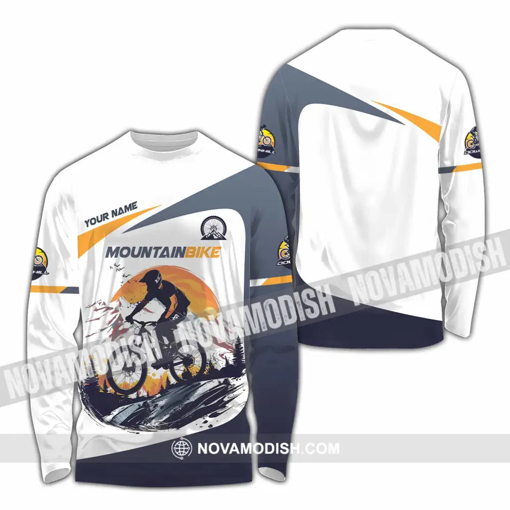 Unisex Shirt - Custom Text Shirt Mountain Bike Shirt Long Sleeve Shirt / S T-shirt