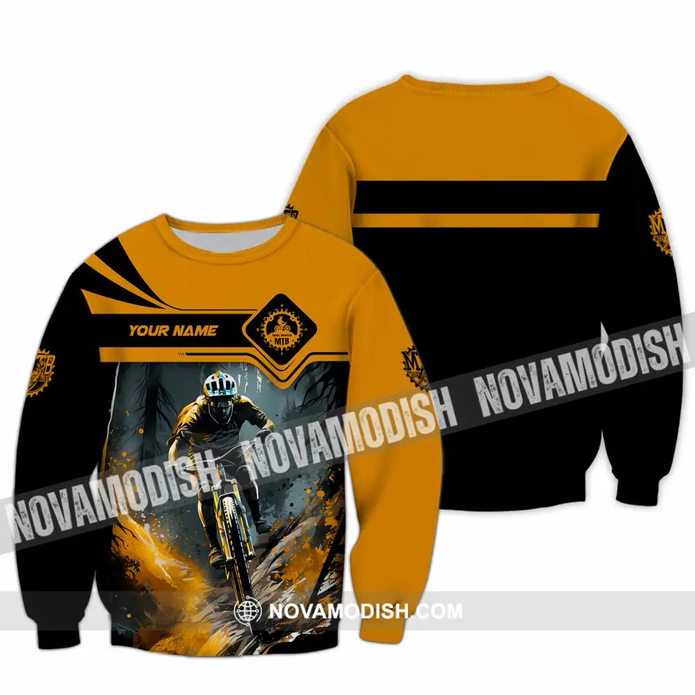 Unisex Shirt - Custom Text Shirt Mountain Bike Shirt Long Sleeve / S T-shirt