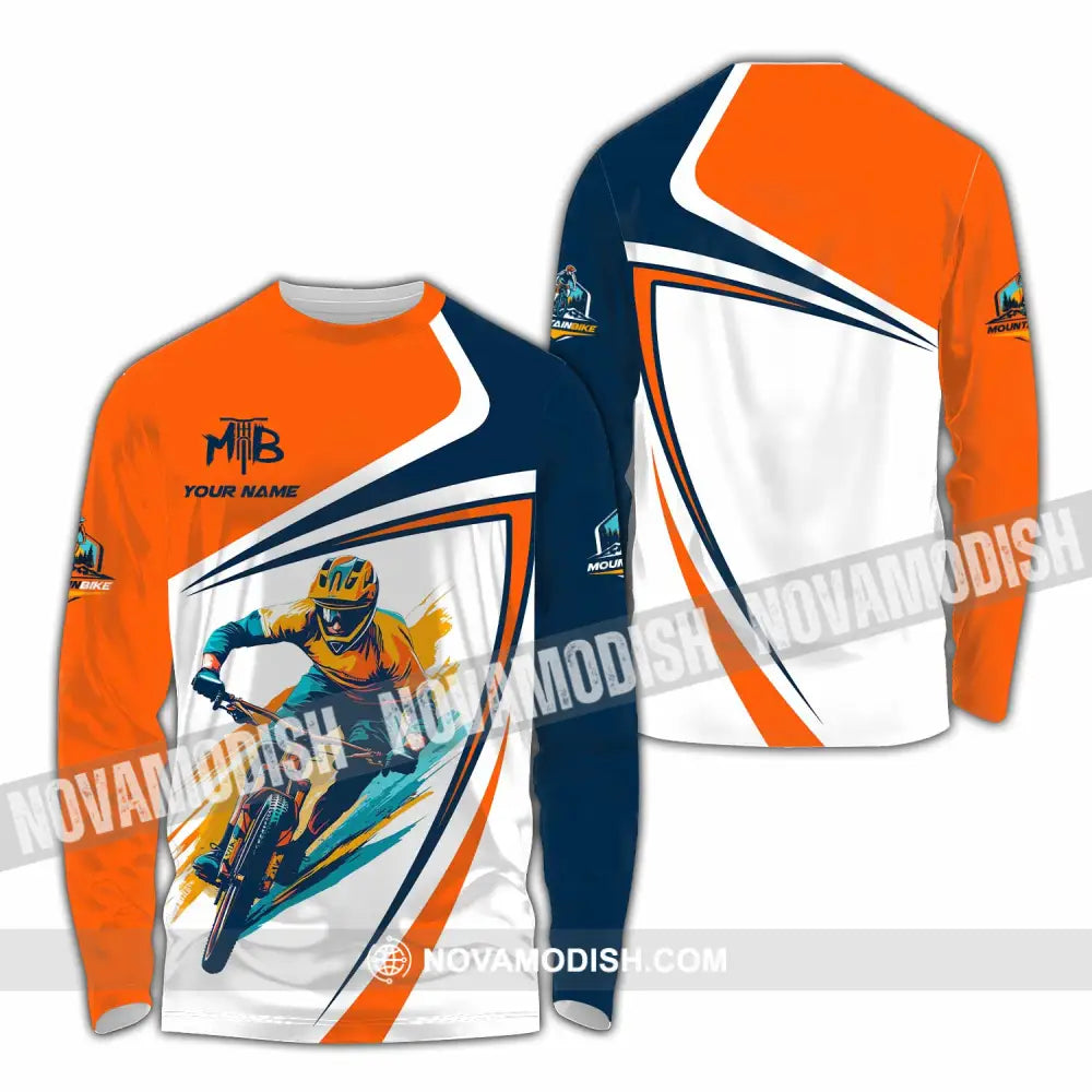 Unisex Shirt - Custom Text Shirt Mountain Bike Shirt Long Sleeve Shirt / S T-shirt