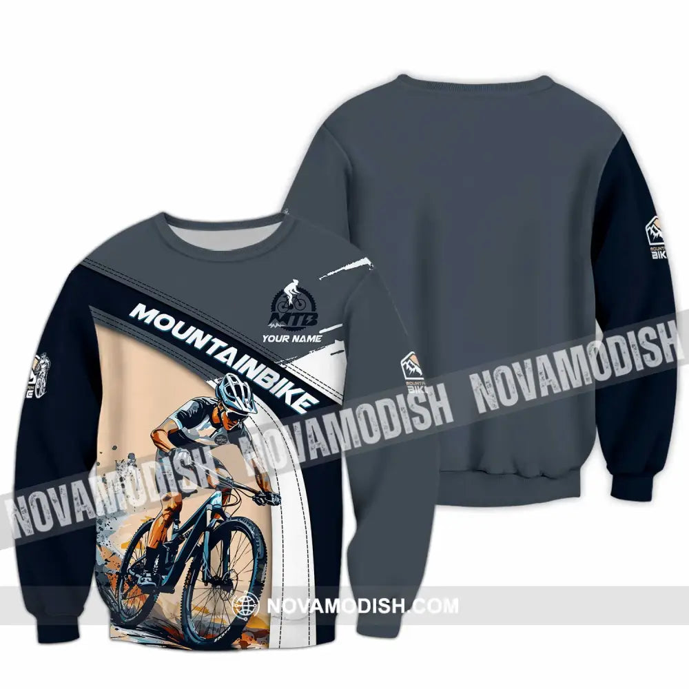 Unisex Shirt - Custom Text Shirt Mountain Bike Shirt Long Sleeve / S T-shirt