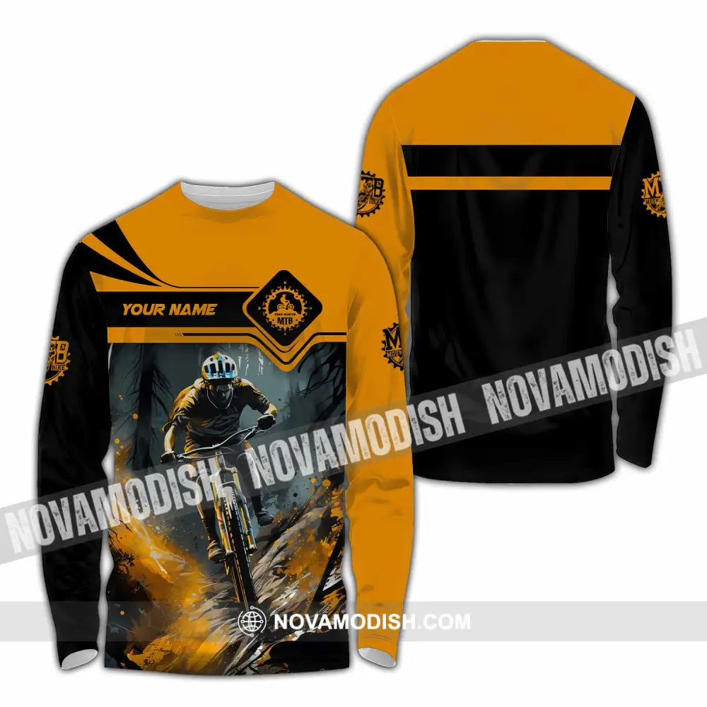 Unisex Shirt - Custom Text Shirt Mountain Bike Shirt Long Sleeve Shirt / S T-shirt