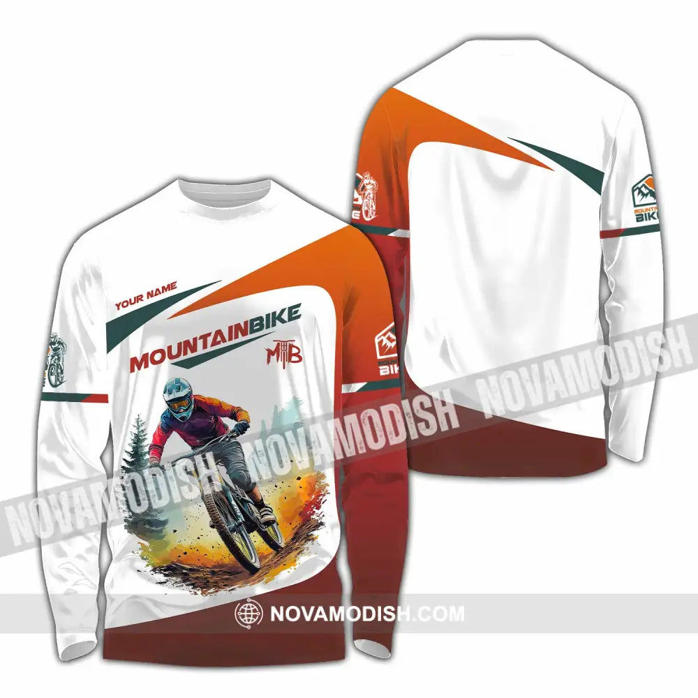 Unisex Shirt - Custom Text Shirt Mountain Bike Shirt Long Sleeve Shirt / S T-shirt