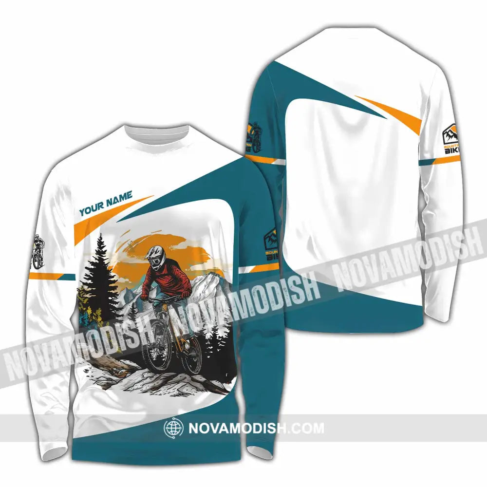Unisex Shirt - Custom Text Shirt Mountain Bike Shirt Long Sleeve Shirt / S T-shirt