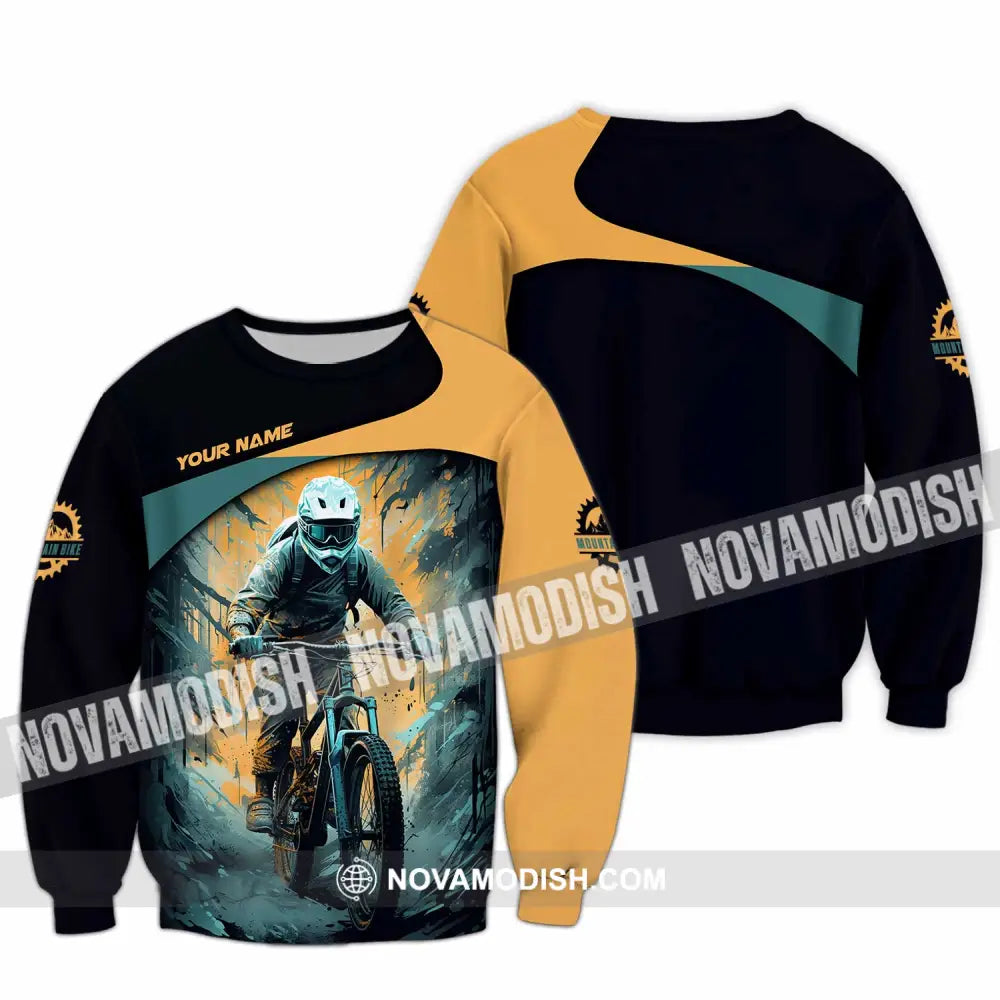 Unisex Shirt - Custom Text Shirt Mountain Bike Shirt Long Sleeve / S T-shirt