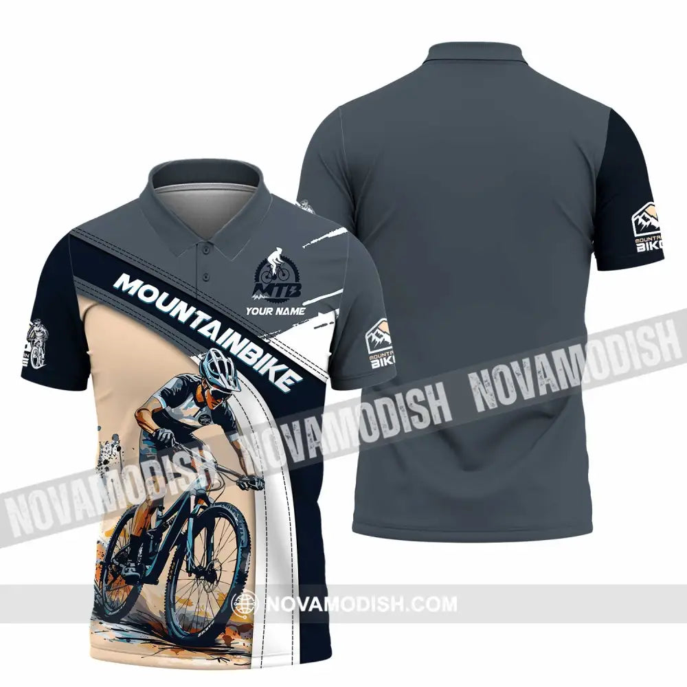 Unisex Shirt - Custom Text Shirt Mountain Bike Shirt Polo Shirt / S T-shirt