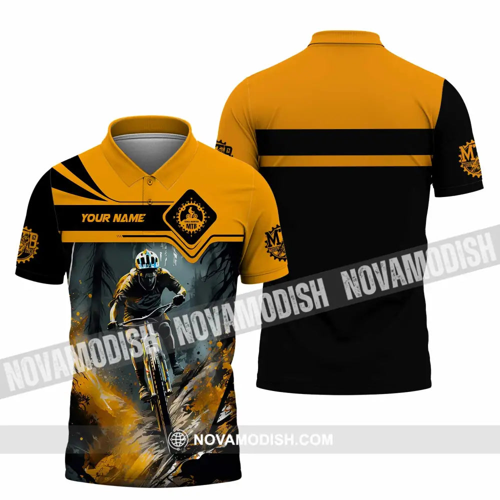 Unisex Shirt - Custom Text Shirt Mountain Bike Shirt Polo Shirt / S T-shirt