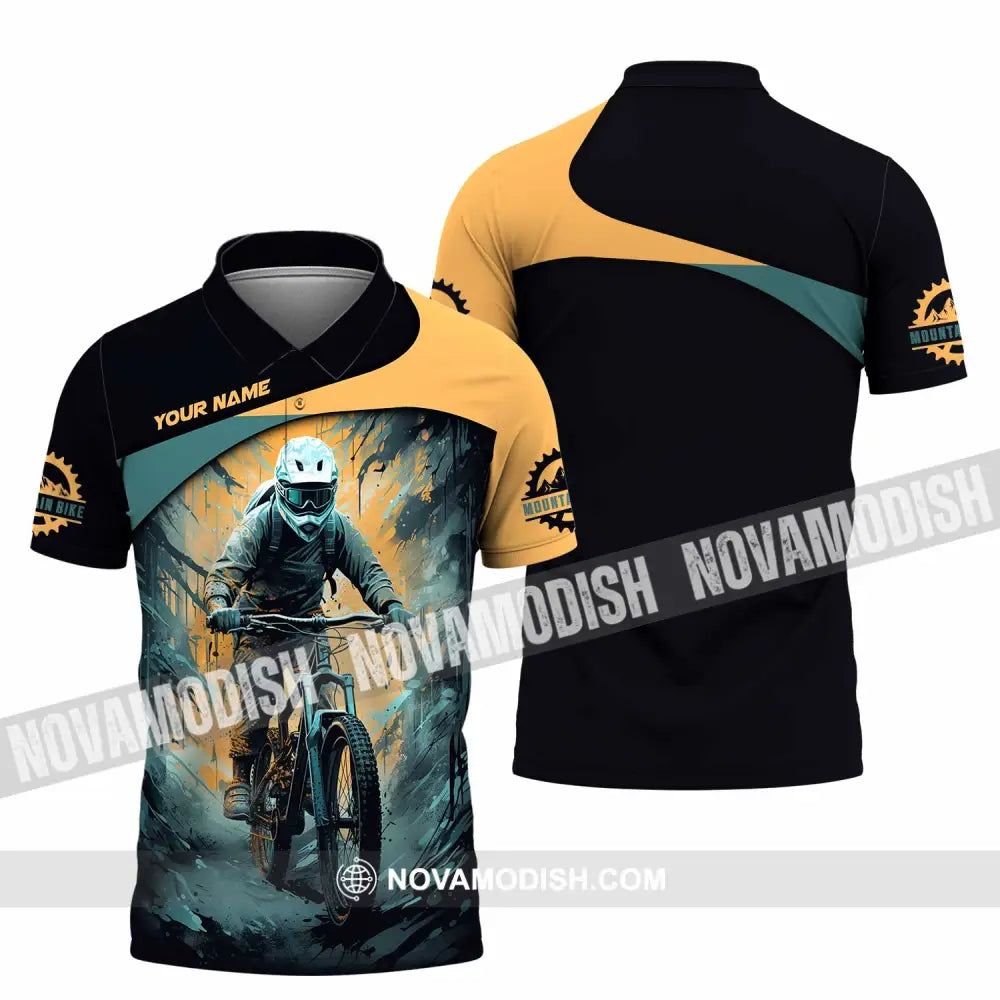 Unisex Shirt - Custom Text Shirt Mountain Bike Shirt Polo Shirt / S T-shirt