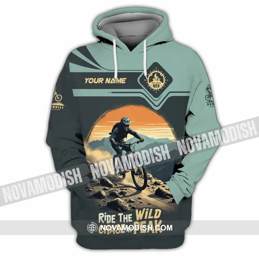 Unisex Shirt - Custom Text Shirt Mountain Bike Ride The Wind Hoodie / S T-shirt