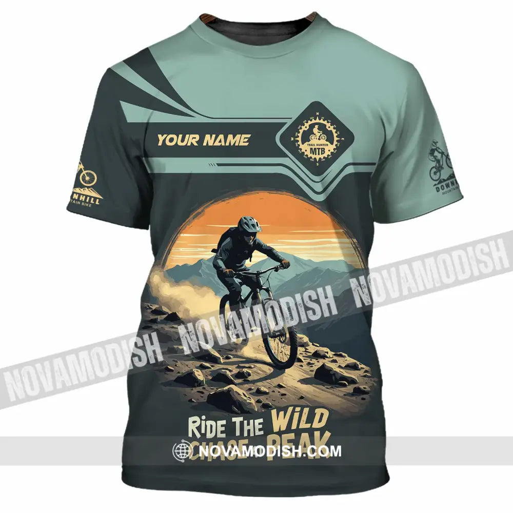Unisex Shirt - Custom Text Shirt Mountain Bike Ride The Wind T-Shirt / S T-shirt