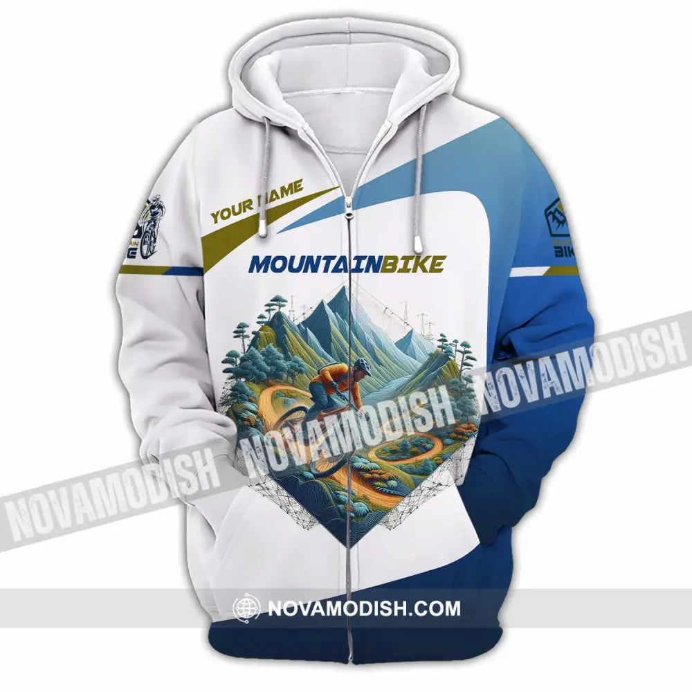 Unisex Shirt - Custom Text Shirt Mountain Bike Shirt Zipper Hoodie / S T-shirt