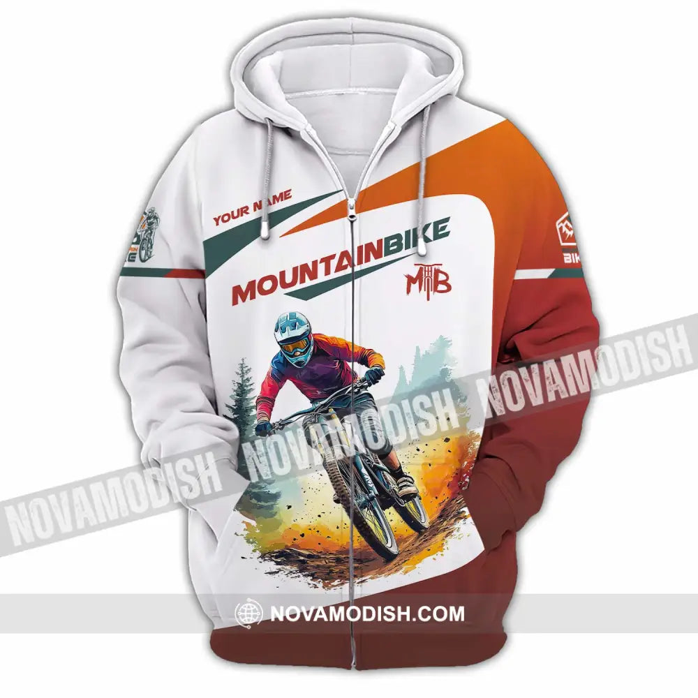 Unisex Shirt - Custom Text Shirt Mountain Bike Shirt Zipper Hoodie / S T-shirt