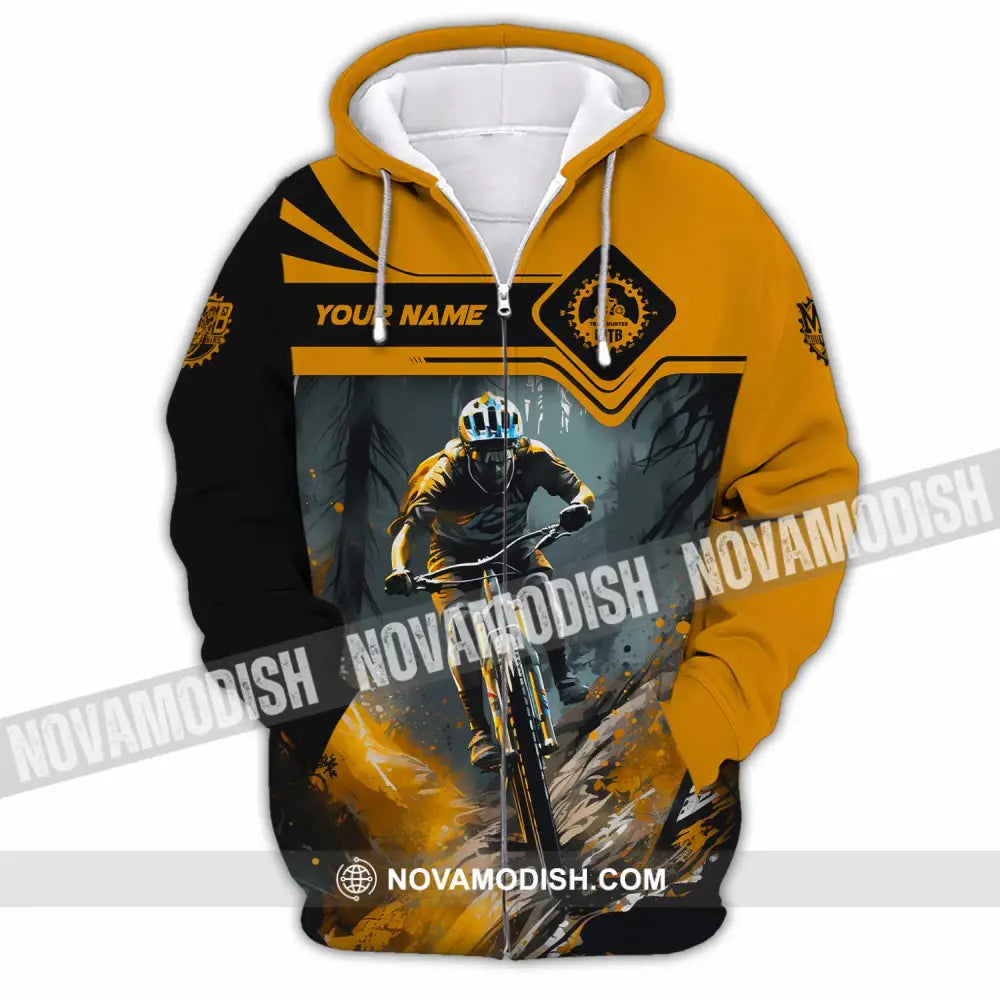 Unisex Shirt - Custom Text Shirt Mountain Bike Shirt Zipper Hoodie / S T-shirt