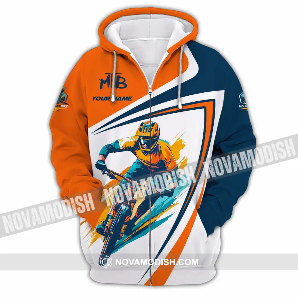 Unisex Shirt - Custom Text Shirt Mountain Bike Shirt Zipper Hoodie / S T-shirt
