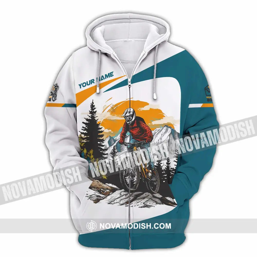 Unisex Shirt - Custom Text Shirt Mountain Bike Shirt Zipper Hoodie / S T-shirt