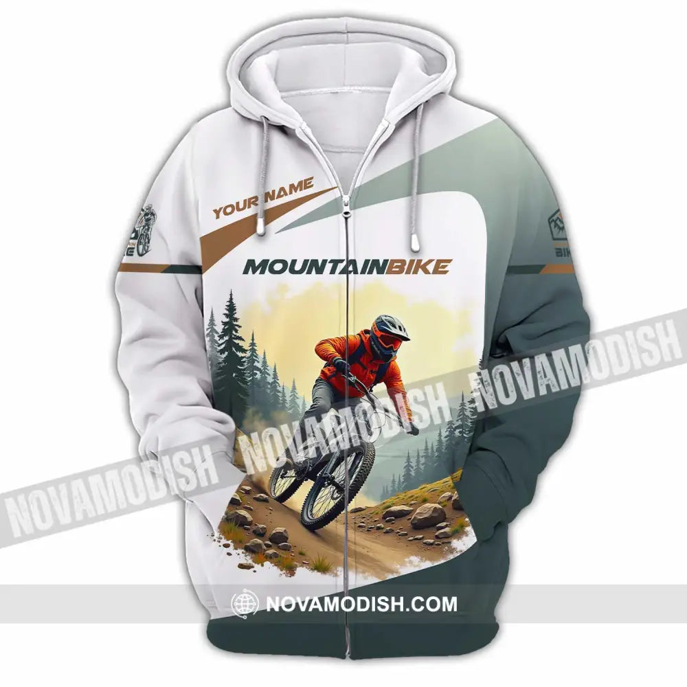 Unisex Shirt - Custom Text Shirt Mountain Bike Shirt Zipper Hoodie / S T-shirt