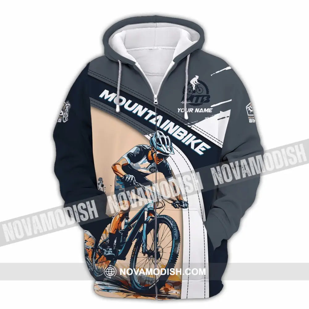 Unisex Shirt - Custom Text Shirt Mountain Bike Shirt Zipper Hoodie / S T-shirt