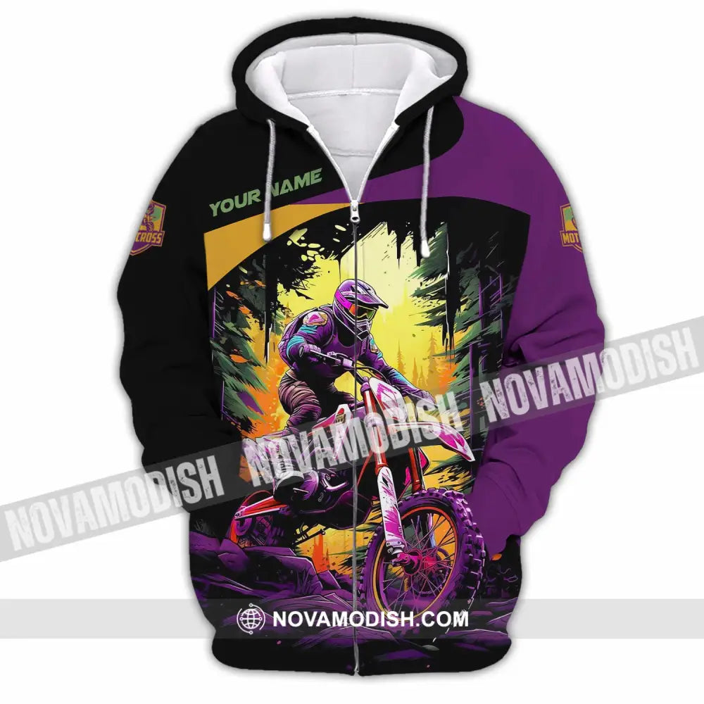 Unisex Shirt - Custom Text Shirt Mountain Bike Shirt Zipper Hoodie / S T-shirt