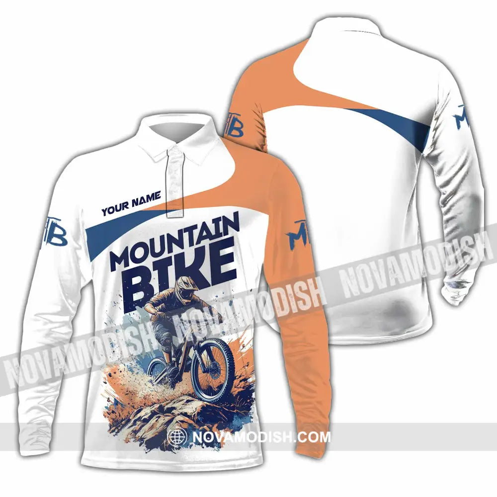 Unisex Shirt - Custom Text Shirt Mountain Shirt Long Sleeve Polo / S T-shirt