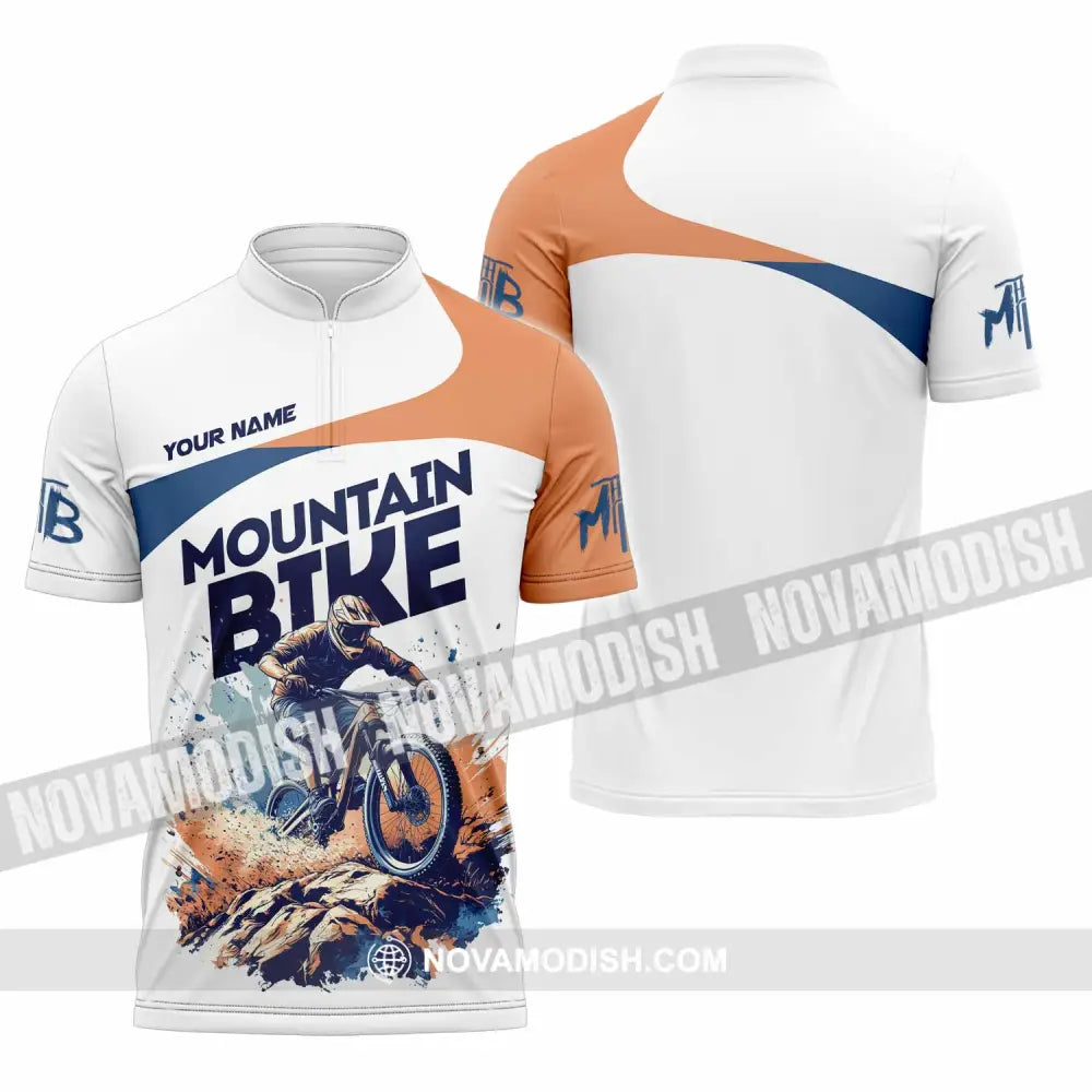 Unisex Shirt - Custom Text Shirt Mountain Shirt Zipper Polo Shirt / S T-shirt