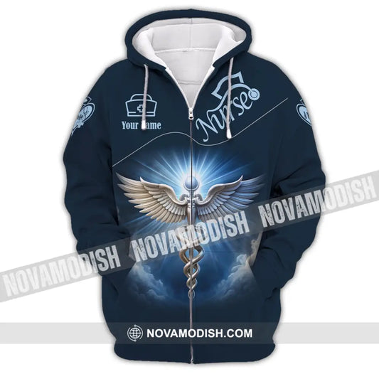 Unisex Shirt - Custom Text Nurse Zipper Hoodie / S T-Shirt