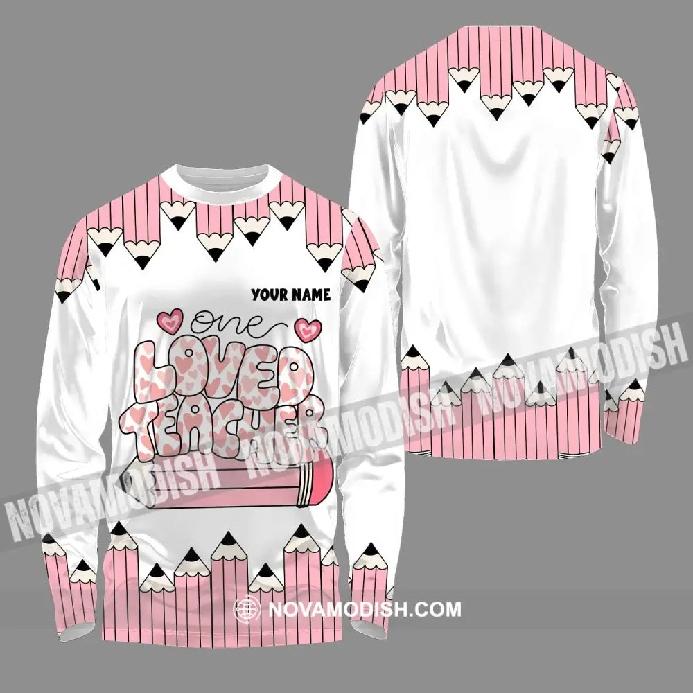 Unisex Shirt - Custom Text One Loved Teacher Shirt Long Sleeve Shirt / S T-shirt