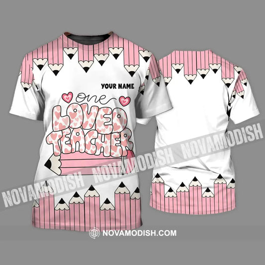 Unisex Shirt - Custom Text One Loved Teacher Shirt T-Shirt / S T-shirt