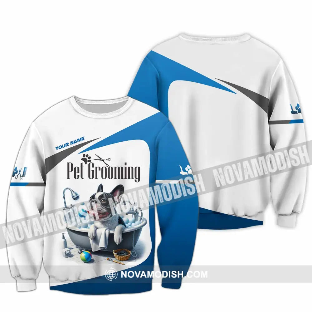Unisex Shirt - Custom Text Shirt Pet Grooming Shirt Long Sleeve / S T-shirt