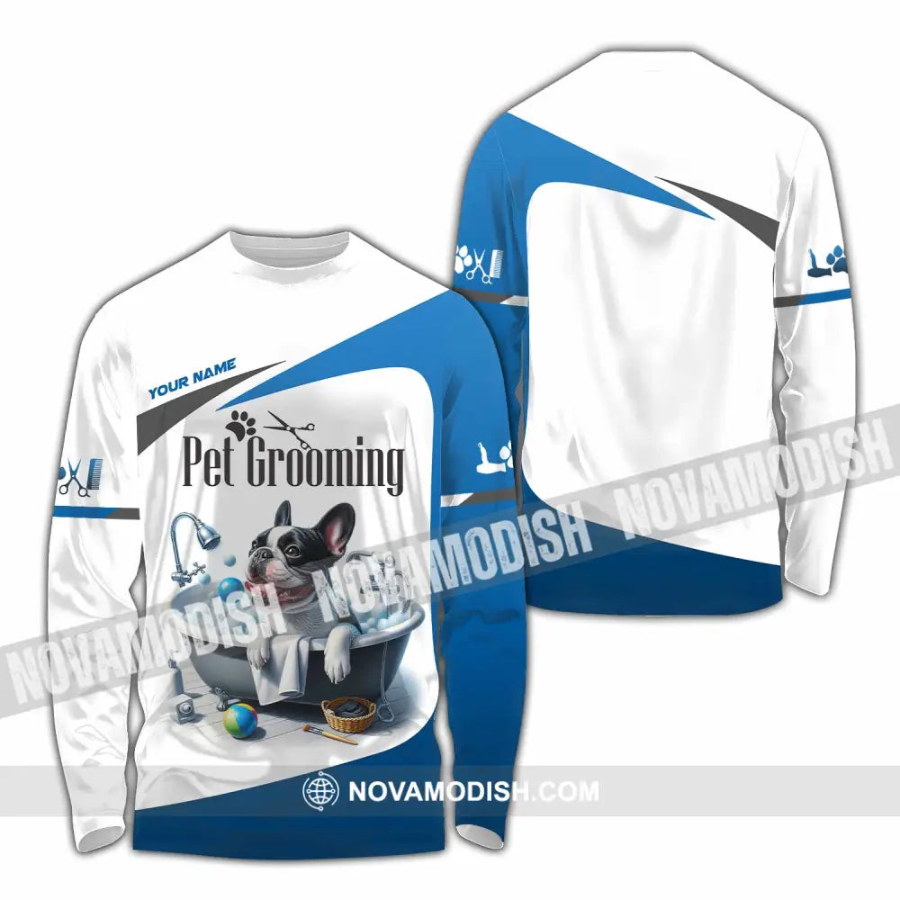 Unisex Shirt - Custom Text Shirt Pet Grooming Shirt Long Sleeve Shirt / S T-shirt