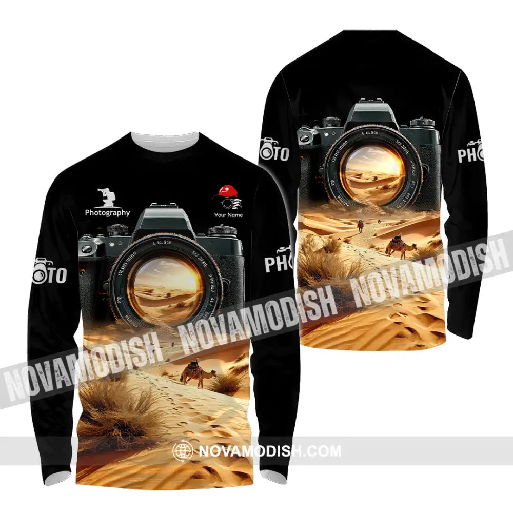 Unisex Shirt - Custom Text Shirt Photographer Shirt Long Sleeve Shirt / S T-shirt