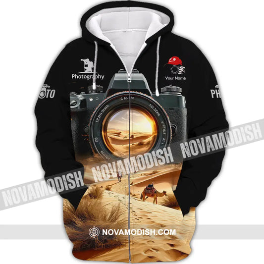 Unisex Shirt - Custom Text Shirt Photographer Shirt Zipper Hoodie / S T-shirt
