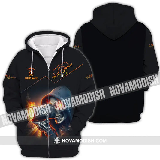 Unisex Shirt - Custom Text Shirt Photography Shirt Zipper Hoodie / S T-shirt