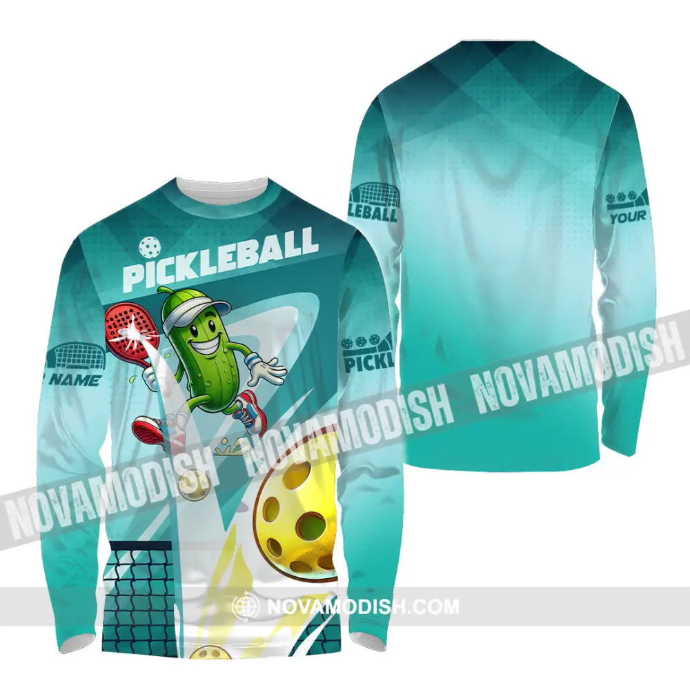 Unisex Shirt - Custom Text Shirt Pickle Ball Shirt Long Sleeve Shirt / S T-shirt