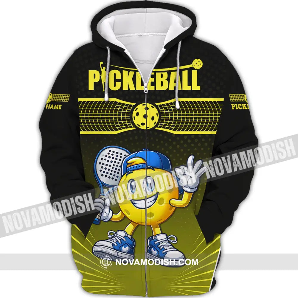 Unisex Shirt - Custom Text Shirt Pickle Ball Shirt Zipper Hoodie / S T-shirt