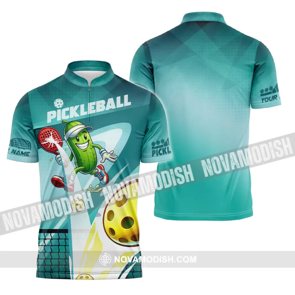 Unisex Shirt - Custom Text Shirt Pickle Ball Shirt Zipper Polo Shirt / S T-shirt