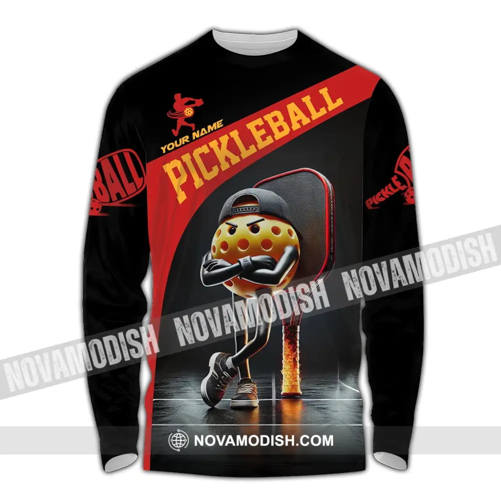 Unisex Shirt - Custom Text Pickleball Long Sleeve / S T-Shirt