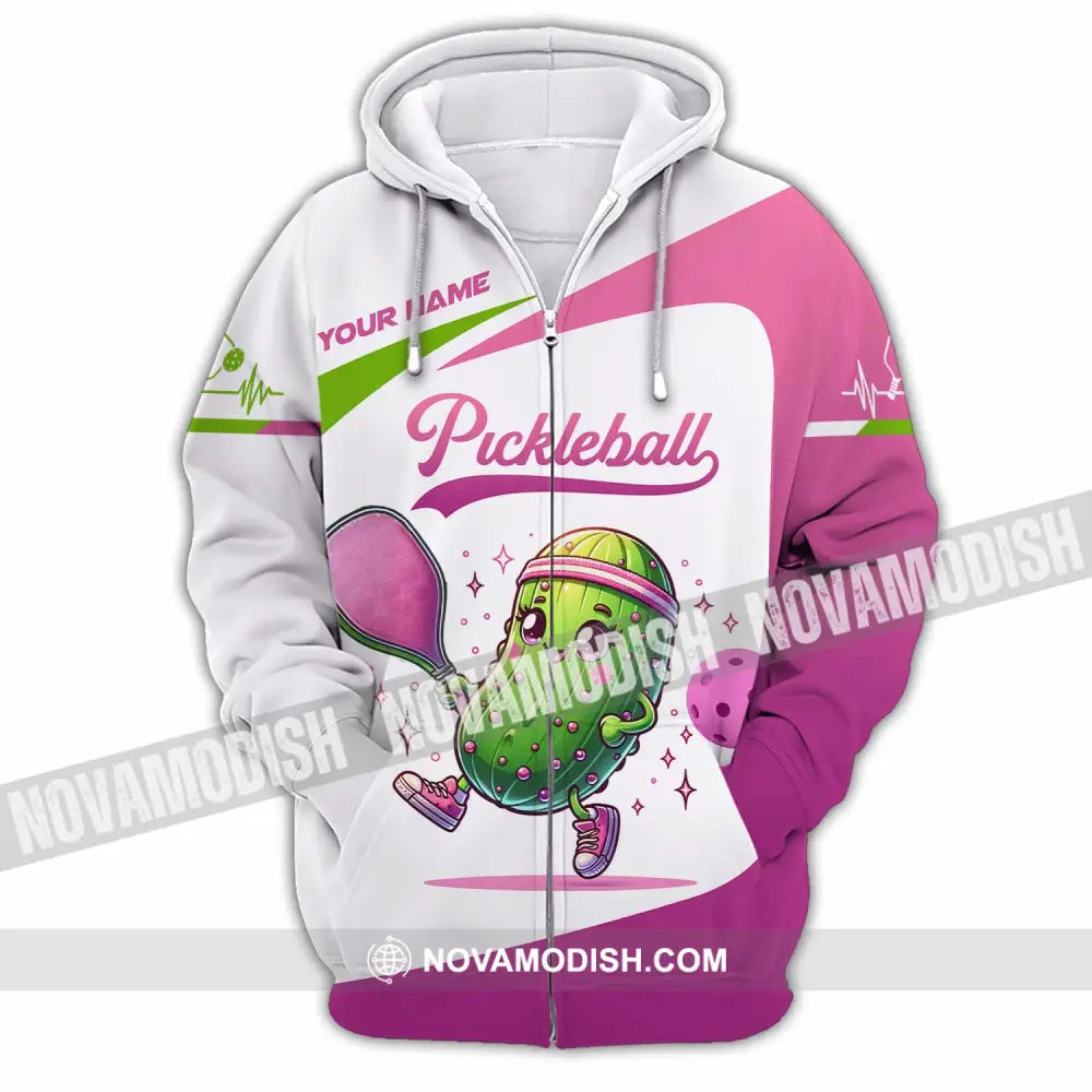 Unisex Shirt - Custom Text Shirt Pickleball Shirt Zipper Hoodie / S T-shirt