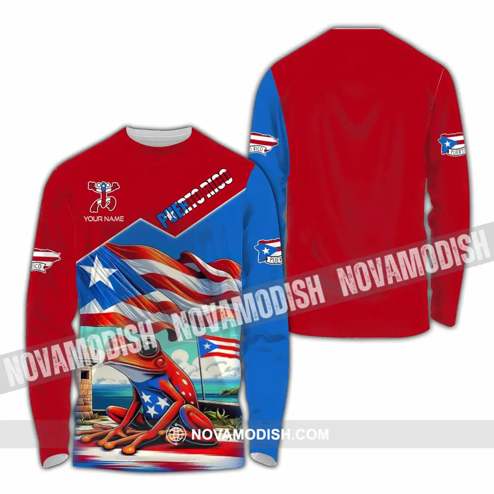 Unisex Shirt - Custom Text Shirt Puerto Rico Classic Shirt Long Sleeve Shirt / S T-shirt