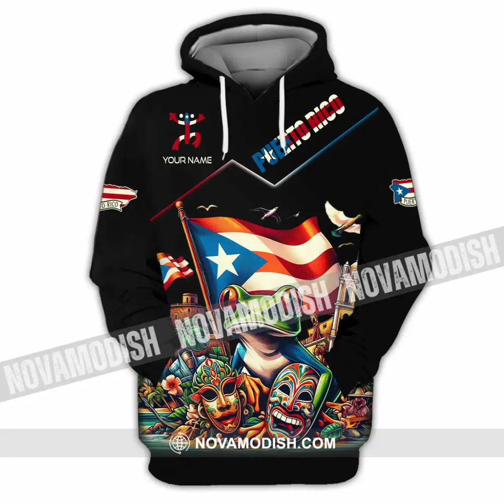 Unisex Shirt - Custom Text Shirt Puerto Rico Shirt Hoodie / S T-shirt