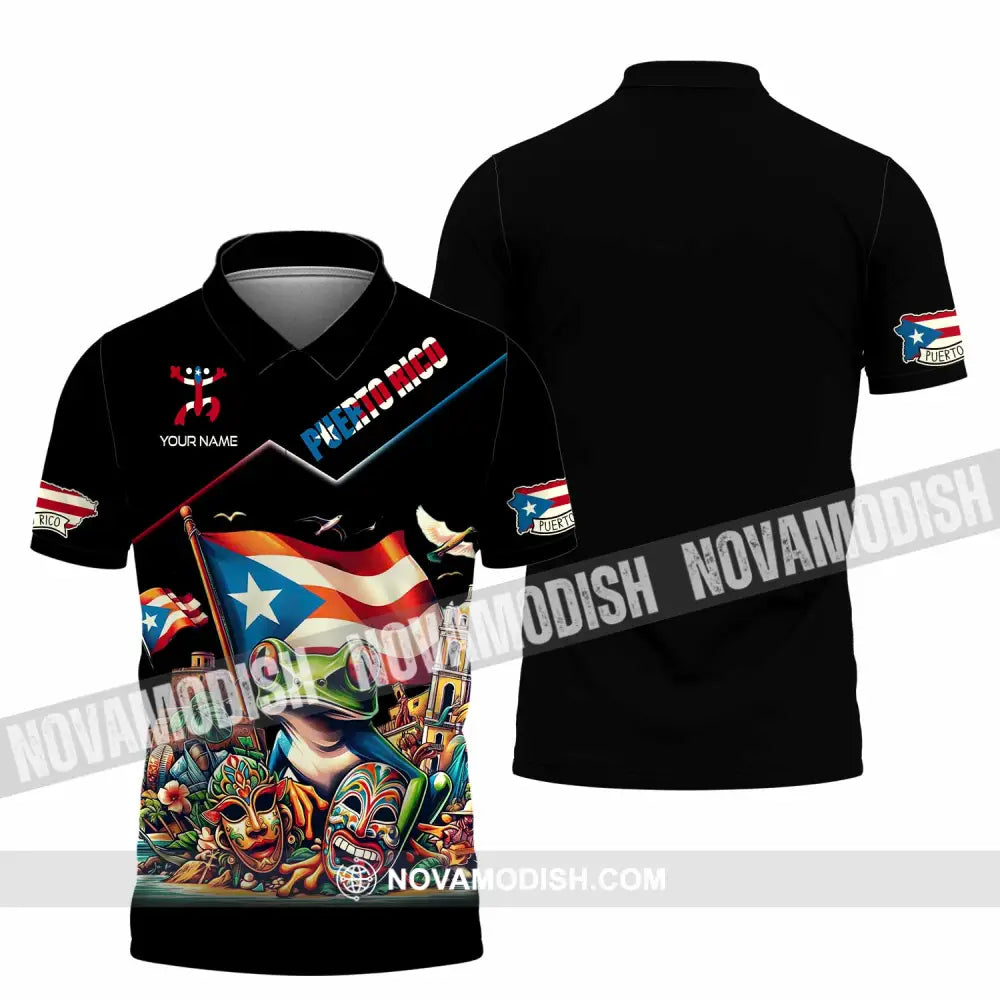 Unisex Shirt - Custom Text Shirt Puerto Rico Shirt Polo Shirt / S T-shirt