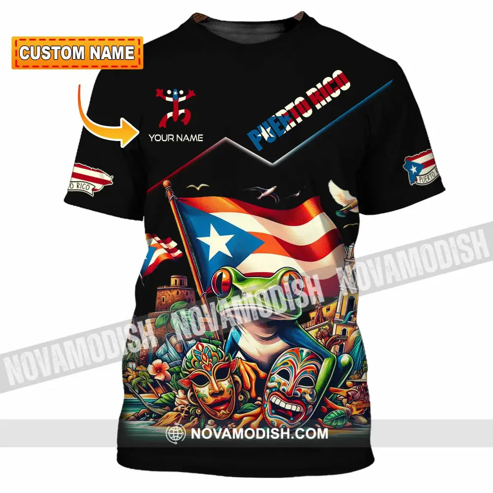 Unisex Shirt - Custom Text Shirt Puerto Rico Shirt T-shirt