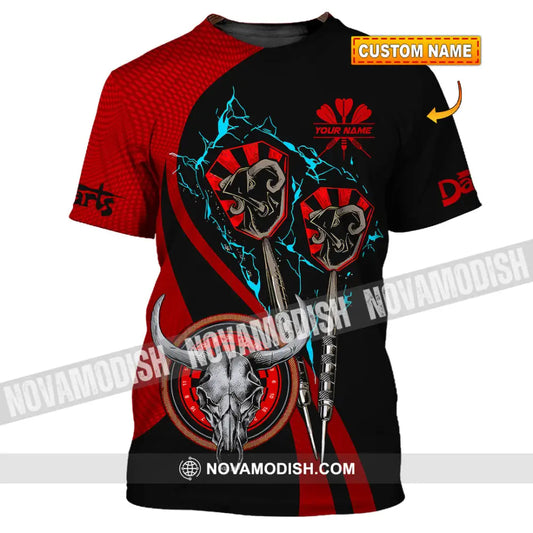Unisex Shirt - Custom Text Red Buffalo Darts Player Sport Shirt T-shirt