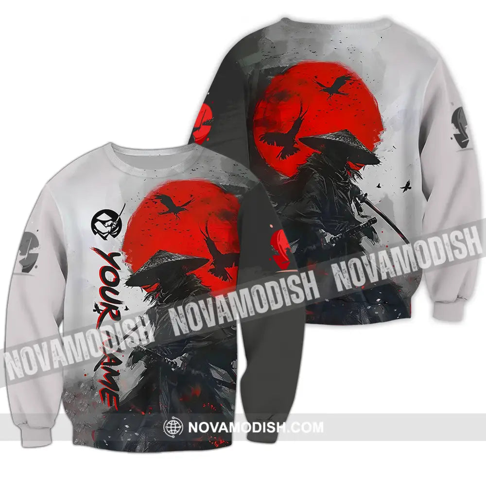 Unisex Shirt - Custom Text Samurai Shirt Long Sleeve / S T-shirt