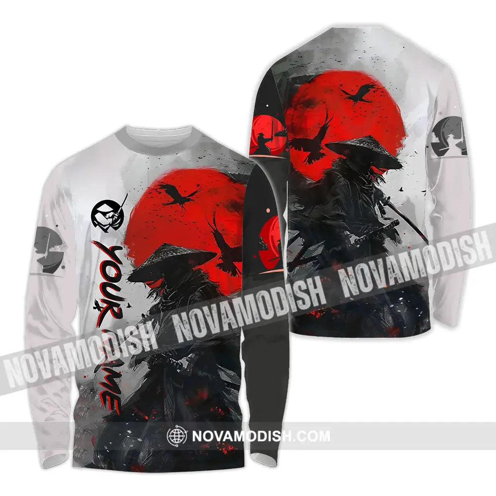 Unisex Shirt - Custom Text Samurai Shirt Long Sleeve Shirt / S T-shirt