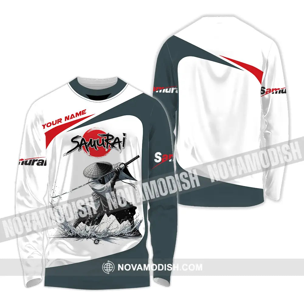 Unisex Shirt - Custom Text Shirt Samurai Long Sleeve Shirt / S T-shirt