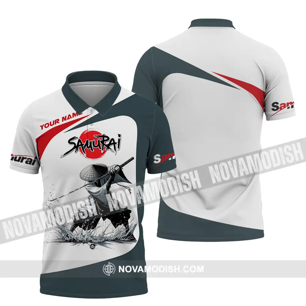 Unisex Shirt - Custom Text Shirt Samurai Polo Shirt / S T-shirt
