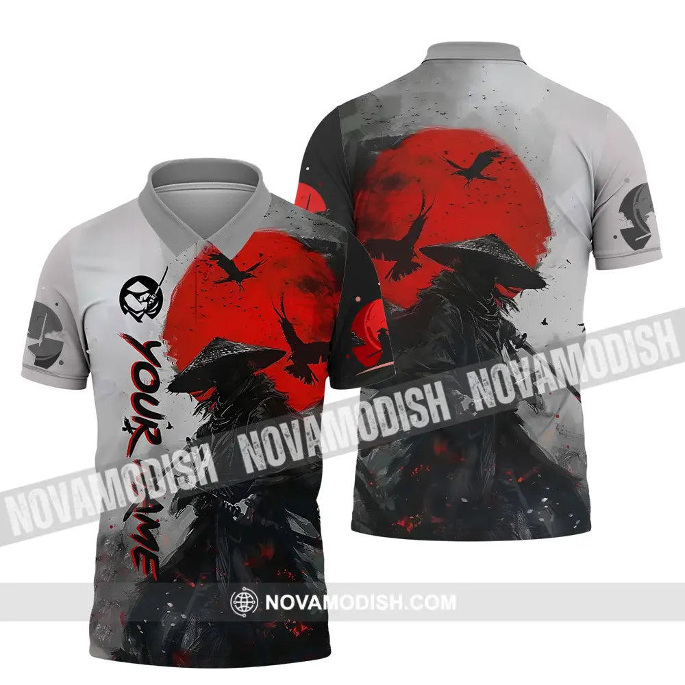 Unisex Shirt - Custom Text Samurai Shirt Polo Shirt / S T-shirt