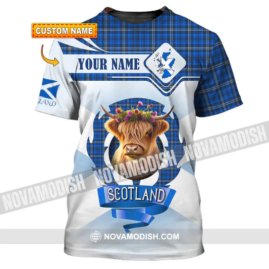 Unisex Shirt - Custom Text Shirt Scotland Highland Cow Shirt T-shirt