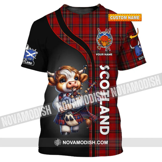Unisex Shirt - Custom Text Shirt Scotland Highland Cow Shirt T-shirt