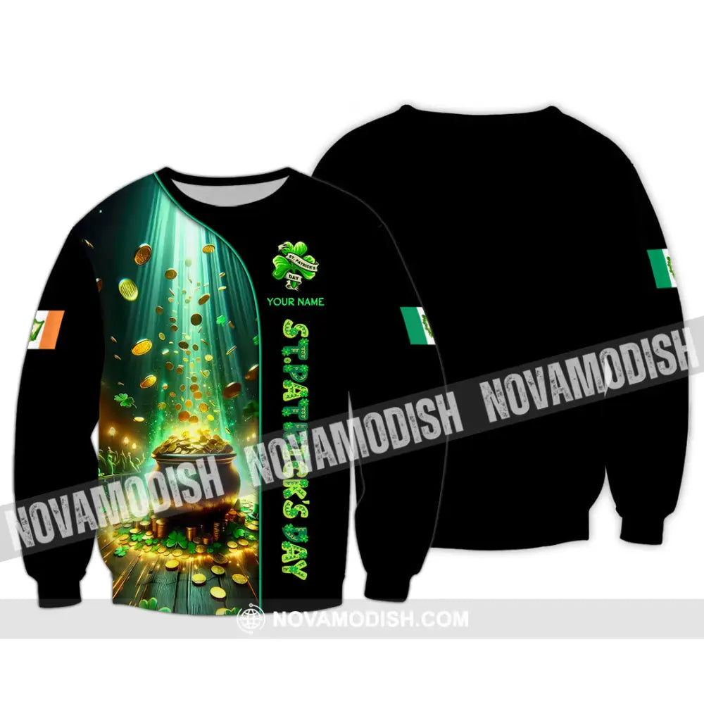 Unisex Shirt - Custom Text St.patrick’s Day Long Sleeve / S T-Shirt